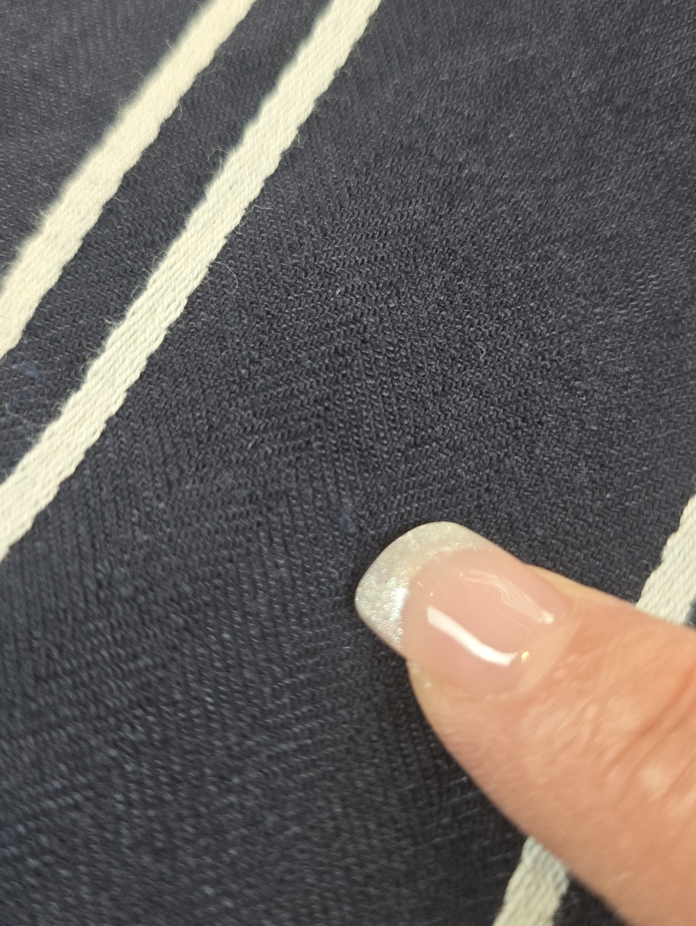 Talbots Dobby-Weave Stripe Midi Skirt Navy White Size 6 - Picture 10 of 11